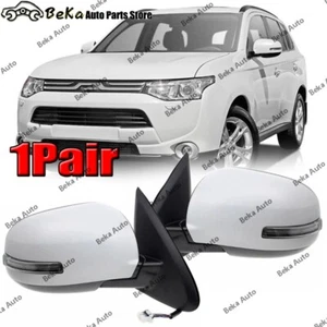 1Pair Rearview Mirror Assembly White For Mitsubishi Outlander 2013 2014-2020 - Picture 1 of 4