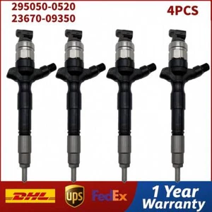 4PCS Fuel Injector 295050-0520 23670-09350 for Toyota Hilux 2.5D 3.0D 1KD-FTV - Picture 1 of 10