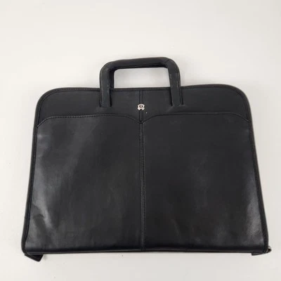 Cole Haan Black Leather Briefcase Organizer Attaché Laptop Bag Classic - Image 1 of 4