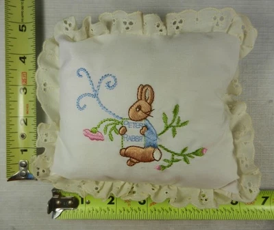 EDEN VTG PETER RABBIT Embroidered Crib-Hanging Working WindUp Musical Pillow NIB - Image 1 of 4