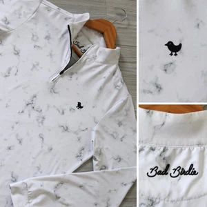 Bad Birdie 1/4 Zip Herren Large weiß rauchfarben Performance Athleisure Golf Pullover - Bild 1 von 7