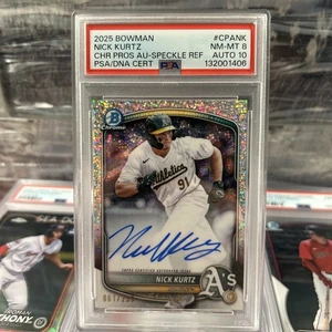 Bowman Nick Kurtz 2025 #CPA-NK cromo prospecto moteado refractor #'d 61/299 A's - Imagen 1 de 2