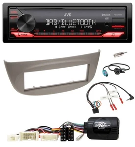 JVC DAB Lenkrad Bluetooth USB Autoradio für Renault Wind N 2010-2013 grau - Bild 1 von 10