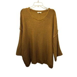 Maglione maglia pullover oversize Easel donna boxy senape oro taglia M/L - Foto 1 di 7