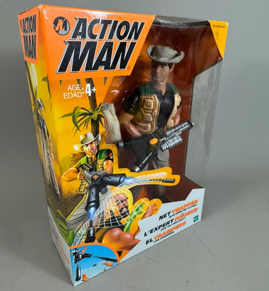 NRFB 1999 Hasbro Action Man Trapper12" Figure With Real Firing Net Action Sealed - Image 1 of 4