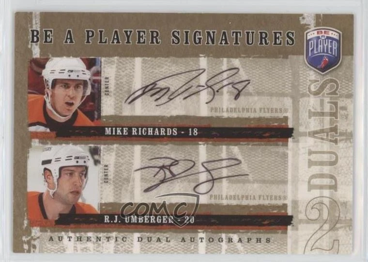 2006-07 Upper Deck Be a Player Signatures Duals Mike Richards RJ Umberger Auto - Image 1 of 2