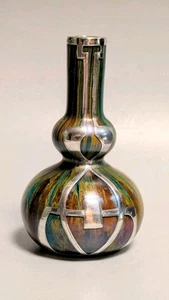 LOETZ ER FRITZ HECKERT JUGENDSTIL IRISIERTE GLASVASE SILBER OTTO THAMM - Bild 1 von 12