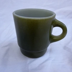 Anchor Hocking Fire King Avocado Grün Rund Henkel Stapelbar Becher Kaffeetasse - Bild 1 von 10