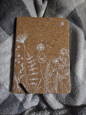 NEW - Cork Journal With White Hot Stamp And Ribbon Marker - Bellabug - Image 1 of 2