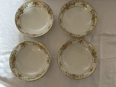 Set Of Four Noritake Christmas Ball Cereal Bowl 5&3/4  Green Mark - image 1 of 4