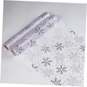  2 Stück Weihnachten Schneeflocke Silber Tischläufer 108 Zoll 9 Fuß x 2 Silber Schneeflocke - Bild 1 von 7