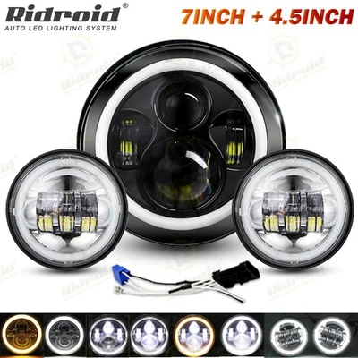 Faros LED de 7" y luces de paso para Harley-Davidson Tri Glide Ultra FLHTCUTG Foto 1 de 4