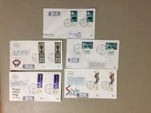 Five '60 registered fdc with two stamps each cover - Picture 1 of 1