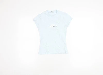 DKNY Girls Blue T-Shirt, Size 12 Years, Short Sleeve, Logo - Image 1 of 4