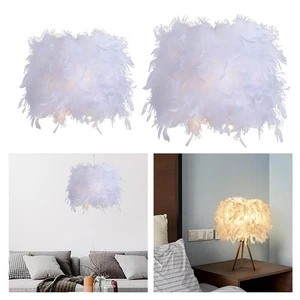 Feather Lampshade Modern for Bedside Light for Bedroom Party - Picture 1 of 8