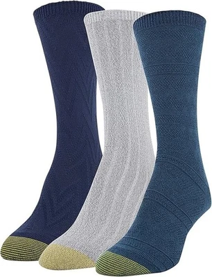 Calcetines redondos con textura suave DORADO PUNTERA para mujer verde azulado profundo, gris claro, chaquetón talla 6-9 Foto 1 de 4