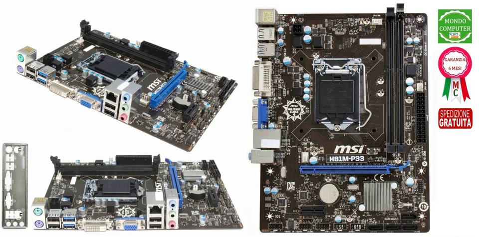 SCHEDA MADRE MSI H81M-P33  SOCKET 1150 + CPU CORE i7 4770S / CORE i5 - Imagen 1 de 1