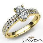 French Pave Set Oval Cut Diamond Engagement Wedding Ring GIA G Color VS2 1.23Ctw