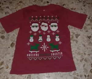 Kid's Christmas Tee Small (6-7) Red Short Sleeve - Picture 1 of 4