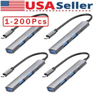 Lote Hub USB C 4 Puertos Tipo C a USB 3.0 Hub Adaptador Para MacBook Pro Mac Samsung - Imagen 1 de 12