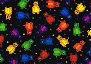 Bright Cats Cotton Fabric Fat Quarter 50cm x 55cm - Picture 1 of 1