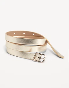 Old Navy Damen schmal Metallic Gold Gürtel (0,75 Zoll) Größe M-L XL-XXL 2X-3X - Bild 1 von 1