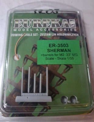 Eureka XXL 1/35 US M4 Sherman Towing Cable Set + 3 Resin 0.30cal MG Gun Barrels - Image 1 of 2