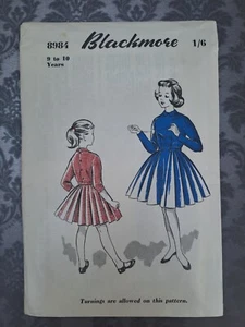 1950s Blackmore Paper Sewing Pattern Vintage Girls Dress 9 - 10 yrs - Picture 1 of 3
