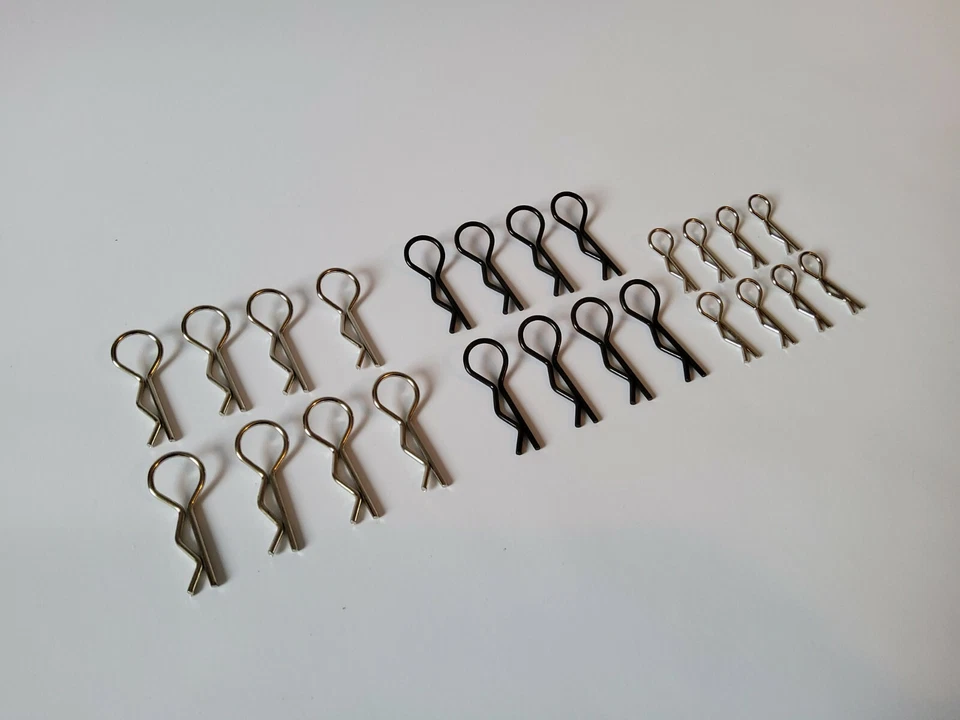Karosserieklemmen R-Clips für RC Cars/Buggy/Truggy/GT 1/10 1/8 Edelstahl schwarz - Bild 1 von 2
