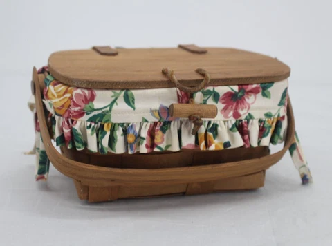 Longaberger Basket Leather Hinged Lid Purse Liner And Protector 1884 Cover