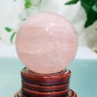 203g Natural Rose Quartz Pink Crystal Sphere Ball Reiki Healing Decoration