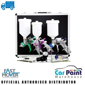 Fast Mover 3 Spray Gun Kit & Accessories in Case Deal Gravity Fed FMT4011 - Picture 1 of 4