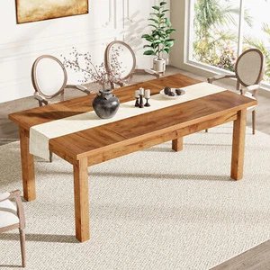 71 Inch Wood Dining Table for 6-8 People, Modern Large Rectangle Kitchen Table - Picture 1 of 13