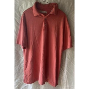 Tommy Bahama Polo Shirt Mens M Orange Stripe Short Sleeve Pullover Collar - Picture 1 of 5