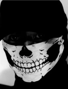 12-USA-MADE-Skull-Motorcycle-Face-Mask-Neck-Tube-Gaiter-Biker-Dust-Bugs-Bandana - Picture 1 of 6