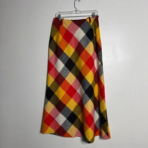 Maxi Falda Acampanada Vintage Roebuck Seers Tweed Lana Argyle Cuadros Talla 15 EE. UU. - Imagen 1 de 8