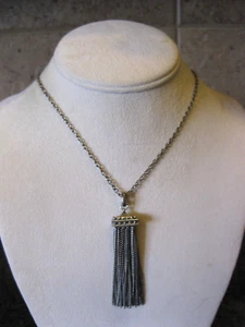 Very Nice Silver Tone Pendant w/ Multi Chain Dangles Marked KS KENDRA SCOTT - Picture 1 of 8