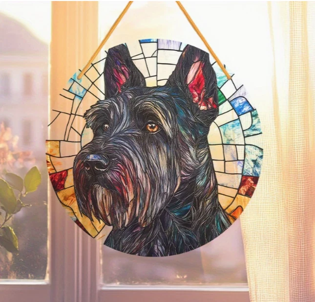 Терьер собака suncatcher окно орнамент акрил 8 дюймов Бесплатная доставка - Изображение 1 из 1