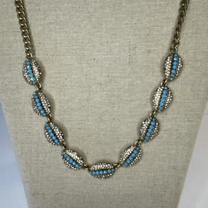 Stella And Dot Sea Siren Seashell Turquoise Necklace  - Picture 1 of 4