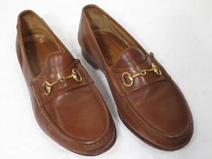 Allen Edmonds Bruzanno Brown Horse Bit Loafers Shoes 11.5 EE Wide Made in Italy - Picture 1 of 6