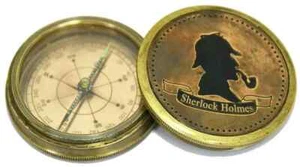 Antique Brass Compass Vintage Sherlock Holmes Pocket Compass Nautical Decor Gift - Picture 1 of 9