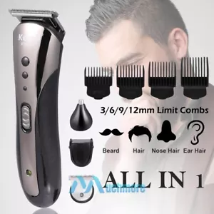 Men's Beard Trimmer Hair Clipper Waterproof Electric Body Shaver Grooming Kits - Picture 1 of 14
