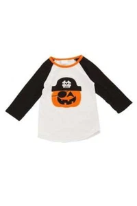 Halloween Pirate Jack O Lantern Boys Raglan Shirt 6-12 Months - Picture 1 of 2
