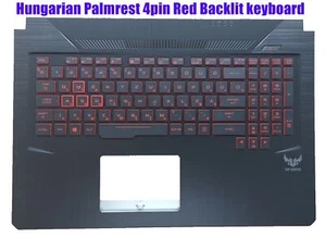 Hungarian 4pin Red Backlit keyboard for Asus FX705G FX705GM FX705GE FX705D - Picture 1 of 2