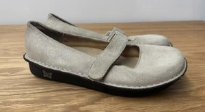 Alegria Feliz FEL-206 Sparkle Beige Leather Mary Jane Clog Womens 38 US 8-8.5 - Picture 1 of 6