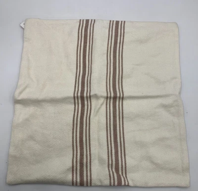 Pottery Barn Culver Striped Pillow Cover Ivory 20" X 20" #H552 - Image 1 of 4