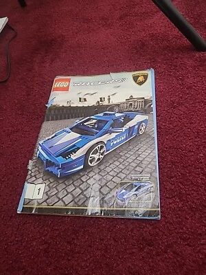Instruction Booklet LEGO Racers Lamborghini Polizia 8214 Instruction Manual Only - Image 1 of 4