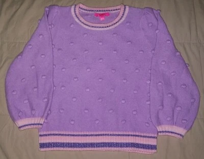 LILLY PULITZER ALL OVER ACENTO BOLAS SUÉTER JERSEY MUJER MEDIANO CREW PÚRPURA Foto 1 de 4