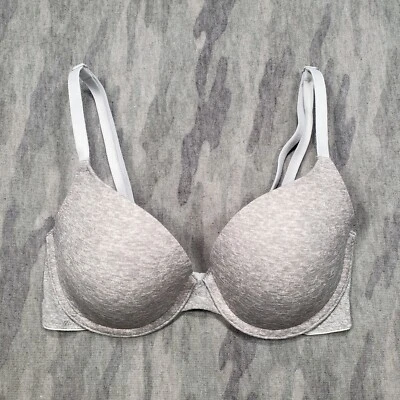 Victoria Secret Sujetador Rosa Mujer 32C Gris Usar en Todas Partes Camiseta Ligeramente Foto 1 de 4