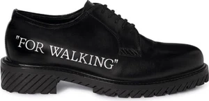 Off-White For Walking Leather Dress Shoes Men's 9US Black Round Toe Lace Up - Picture 1 of 18